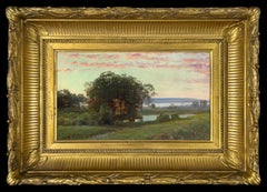 Newport Oil Painting on Panel, Signed, 19th Century Landscape Art