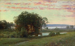 Newport Oil Painting on Panel, Signed, 19th Century Landscape Art