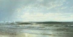 "Seascape with Crashing Waves" William Trost Richards, Hudson River School Beach
