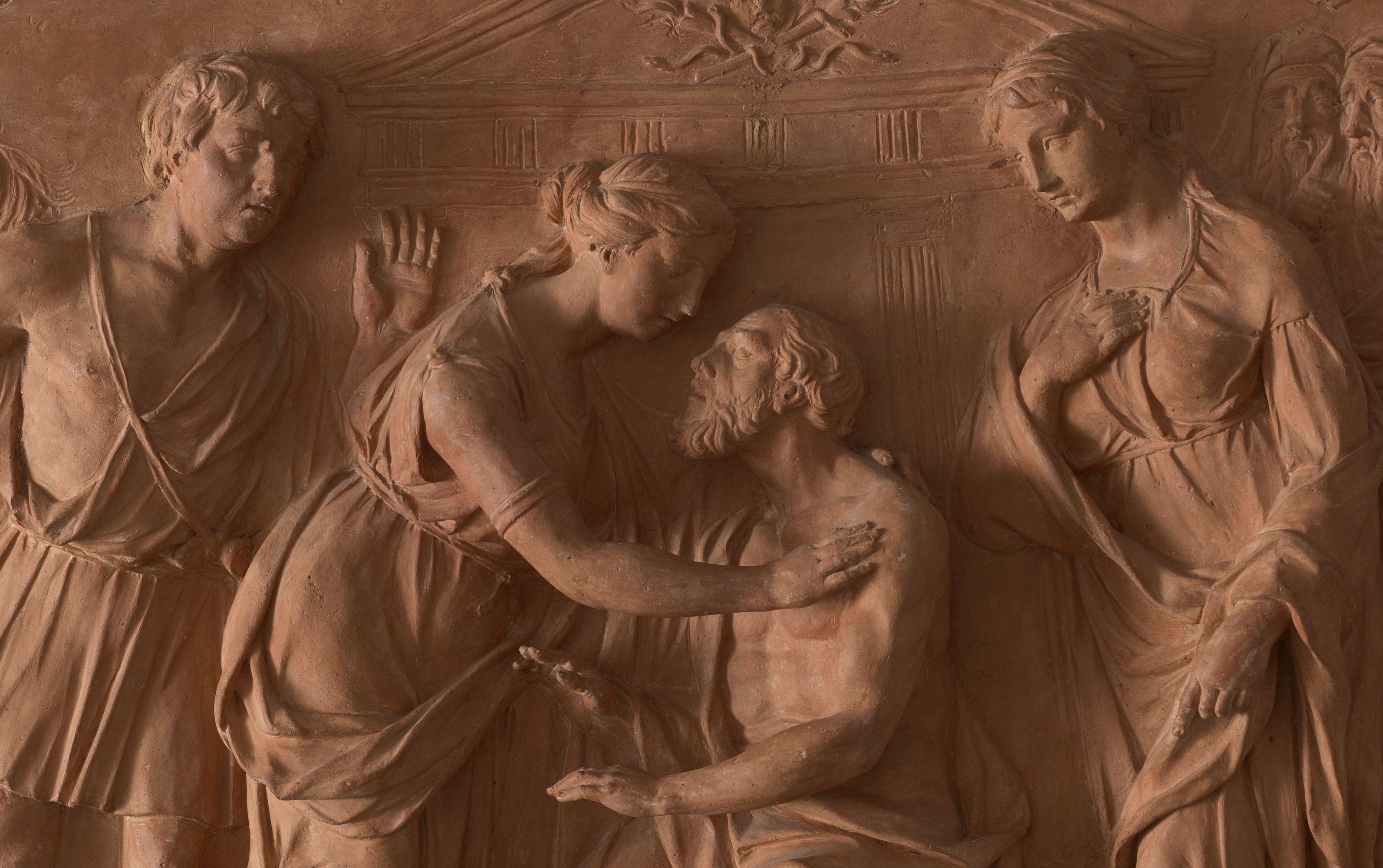 Oedipus before the Temple of the Furies at Colonus - Old Masters Sculpture by William Tyler