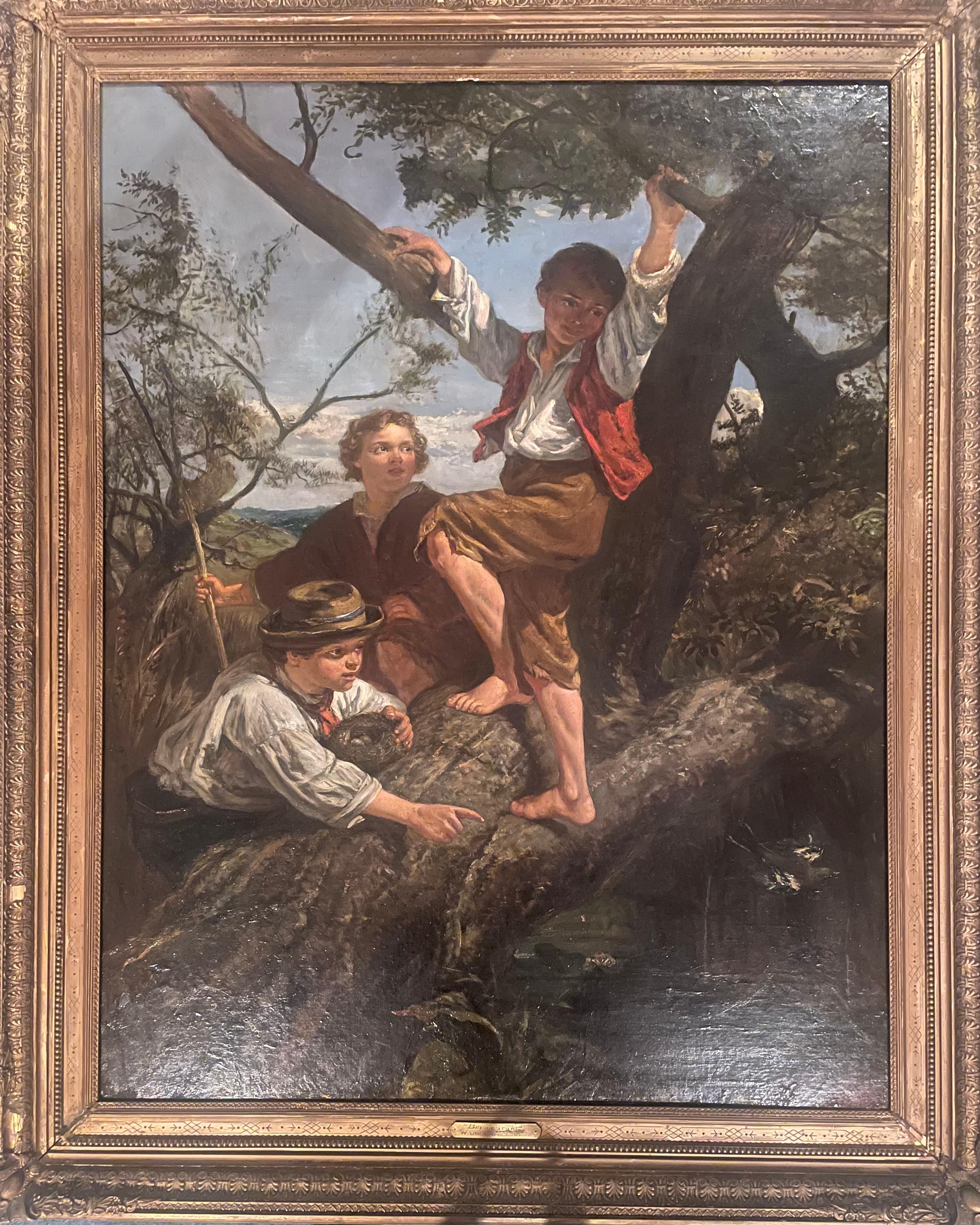 “ Boys Bird Nesting” - Painting by William Underhill 