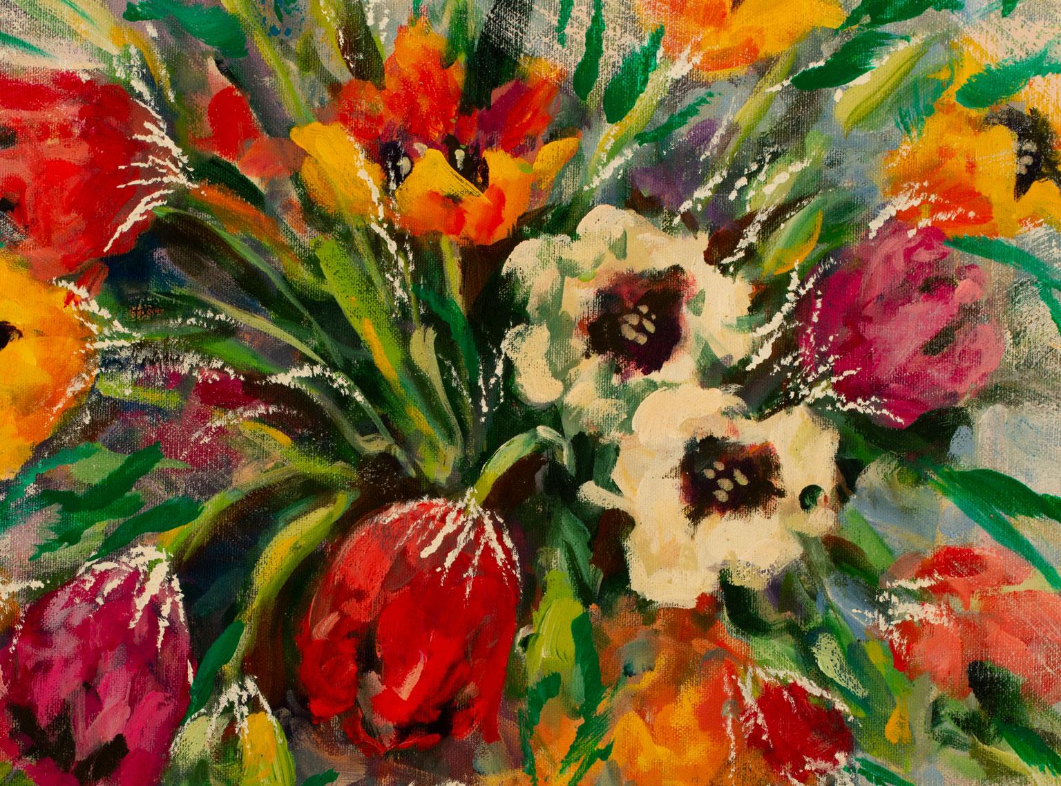 Grand paysage floral, peinture à l'huile originale sur toile de William Verdult, encadrée en vente 4