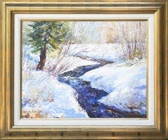 "Rio Charma" Impressionist Snowy Creek by William Vincent Kirkpatrick