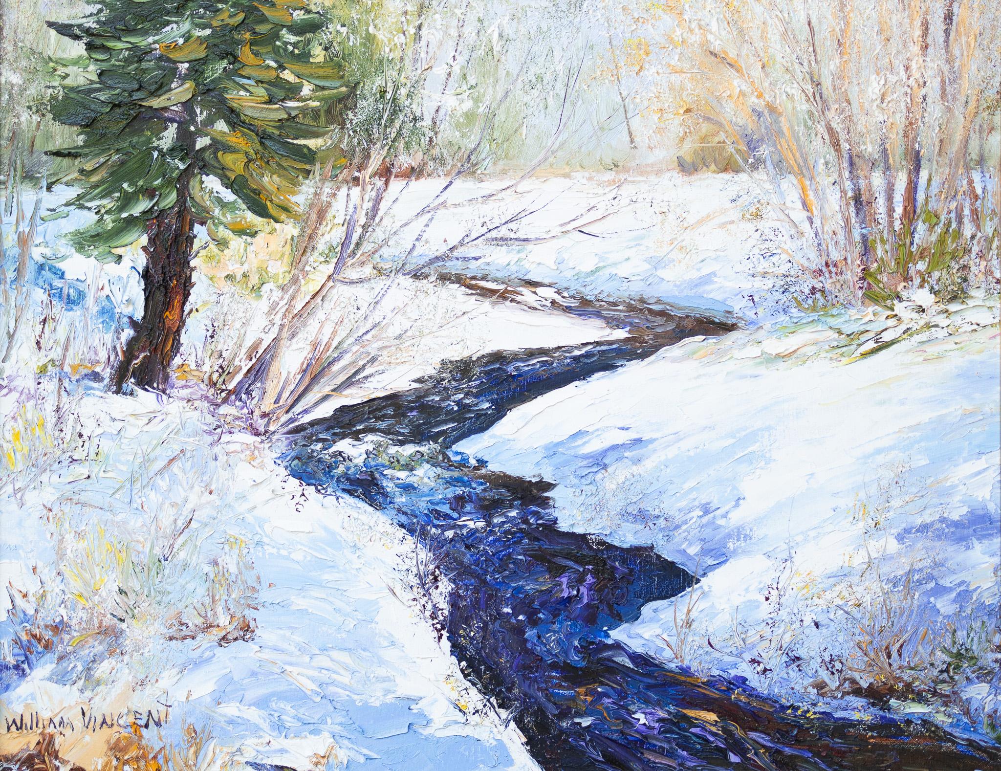"Rio Charma" Impressionist Snowy Creek by William Vincent Kirkpatrick