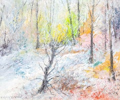 Vintage "Southern Woods" Impressionistic Snowy Forest Landscape Scene