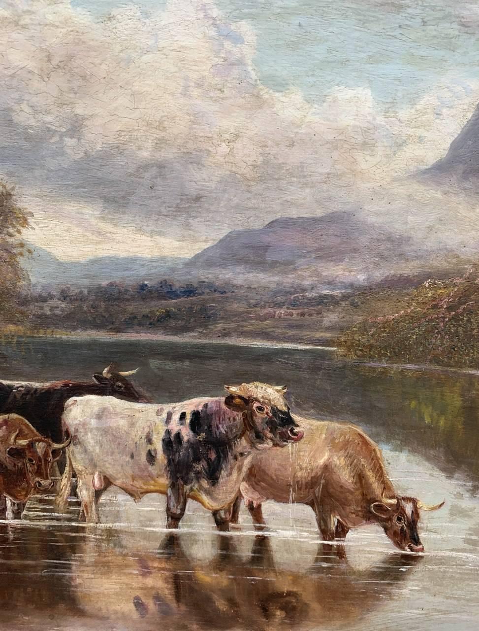 William Vivian Tippett (britannique, 1833 - 1910) - Paysage avec vaches au bord du lac.

51 x 76 cm.

Ancienne peinture à l'huile sur toile, non encadrée.

- Signé et daté en bas à gauche : 