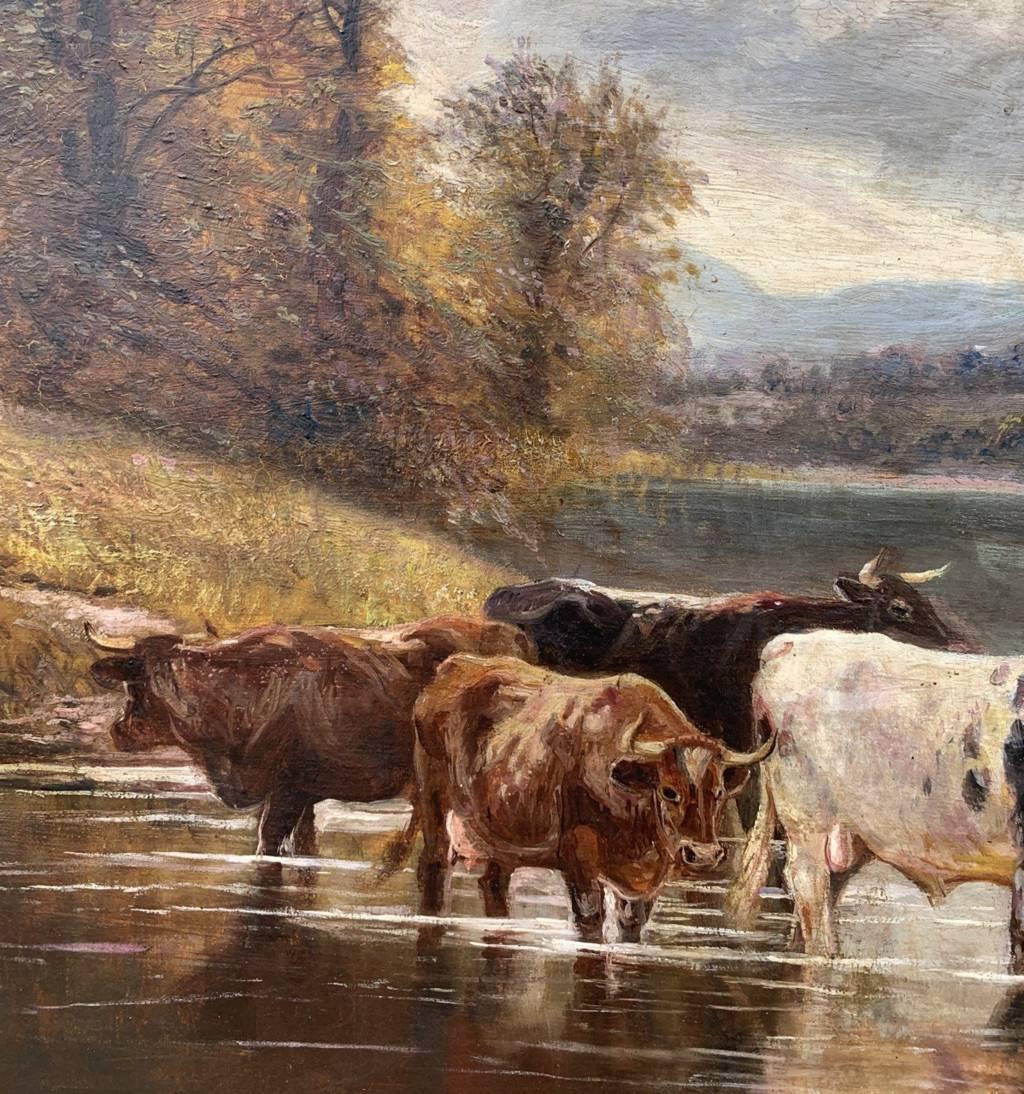William Tippett (Naturaliste britannique) - Peinture de paysage du 19ème siècle - Vaches en vente 3