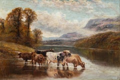 William Tippett (Naturalista británico) - Pintura paisajista del siglo XIX - Vacas