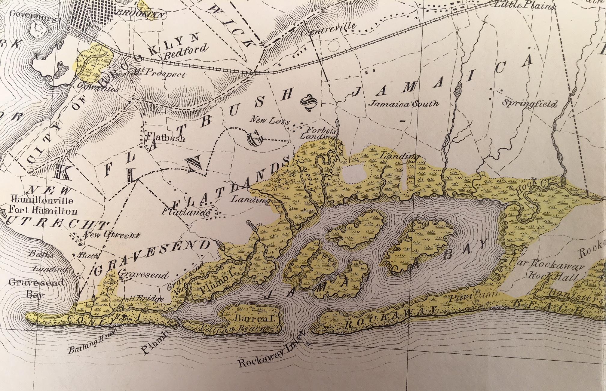 Published in 1842 prior to the American Civil War and the subsequent Long Island land rush, this is one of the most detailed and attractive large format maps of Long Island to appear in the 19th Century. Covers from New Jersey and Staten Island