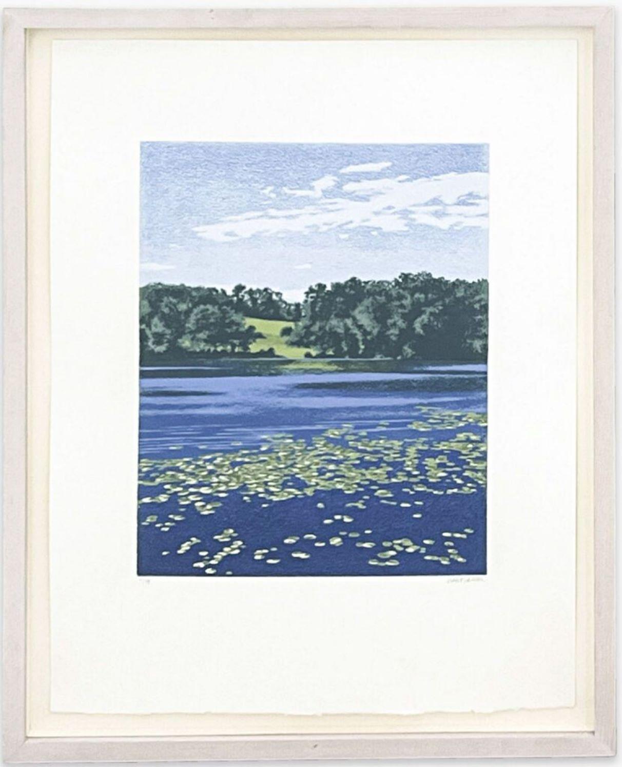 August Lake, Memorial Sloan Kettering Art Collection serigrafia paesaggistica firmata in vendita 2