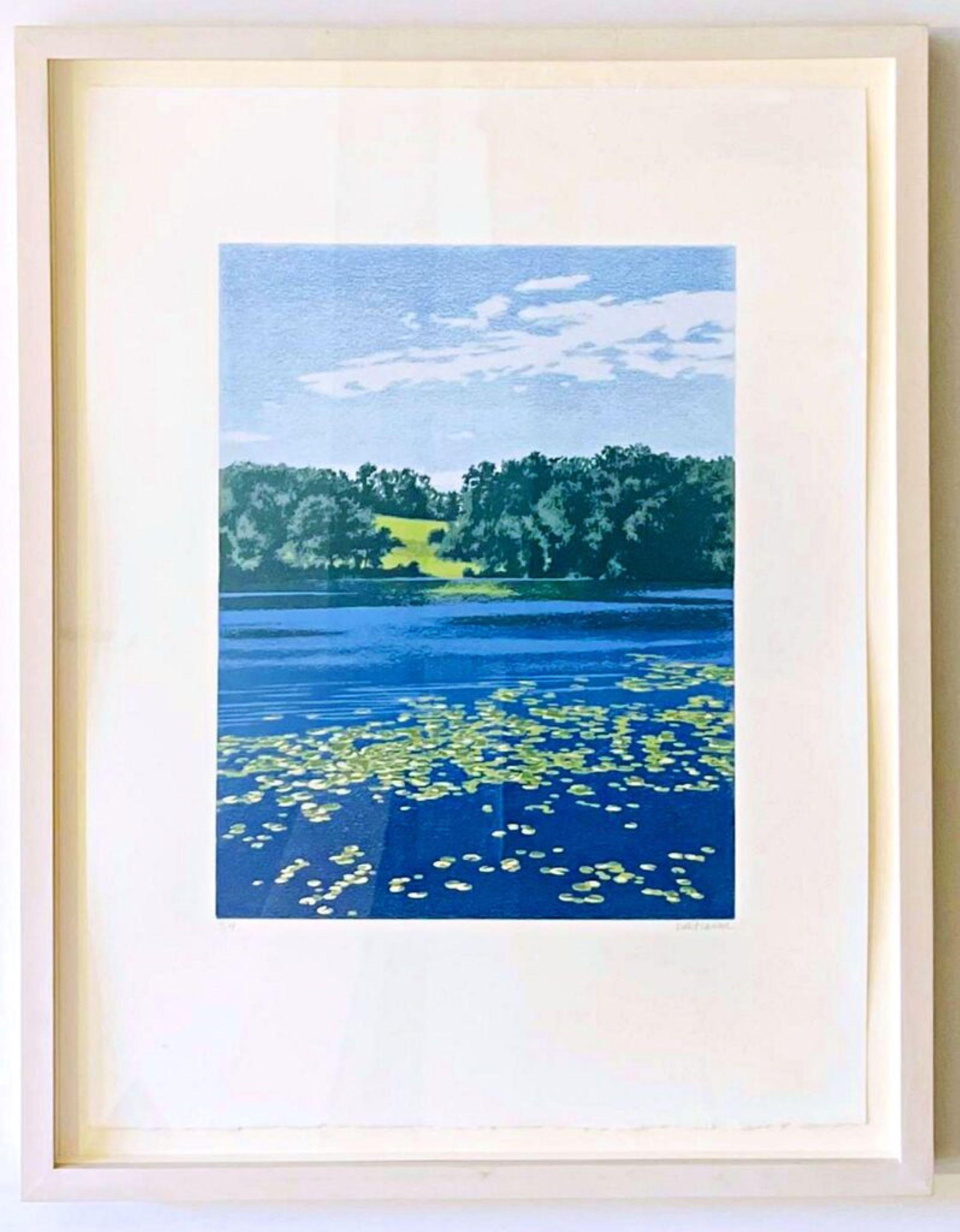 Figurative Print di William Waitzman - August Lake, Memorial Sloan Kettering Art Collection serigrafia paesaggistica firmata