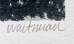 Juli, Landschaft Siebdruck signiert 6/14, Memorial Sloan Kettering Art Coll gerahmt