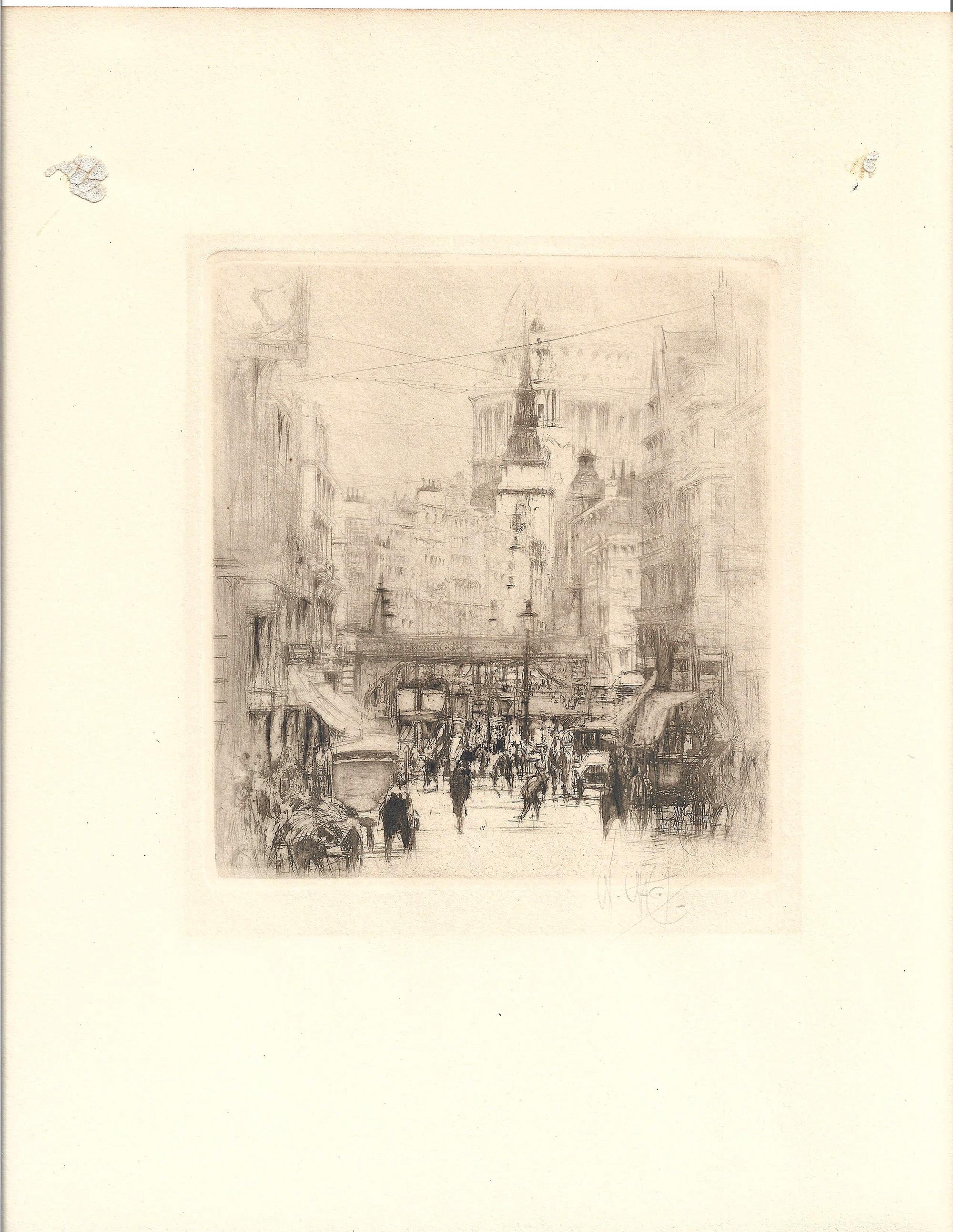 Ludgate Hill - Print by William Walcot, R.E., Hon.R.I.B.A.