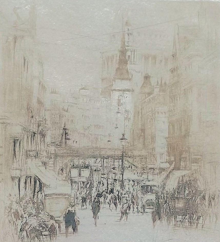 William Walcot, R.E., Hon.R.I.B.A. Landscape Print - Ludgate Hill