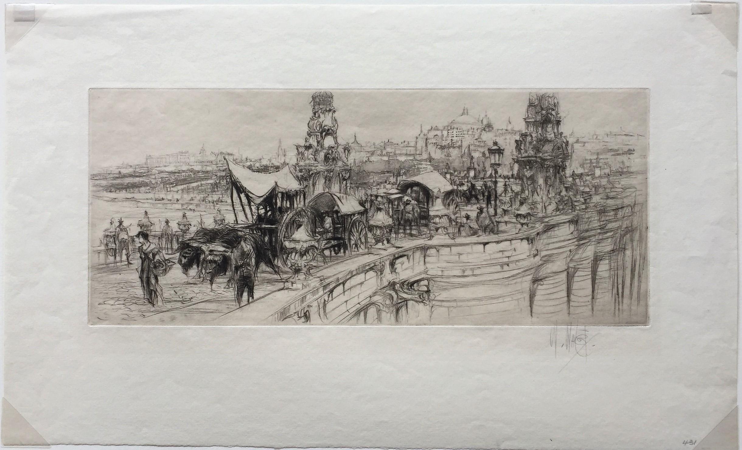 Segovia Bridge, Madrid. - Print by William Walcot, R.E., Hon.R.I.B.A.