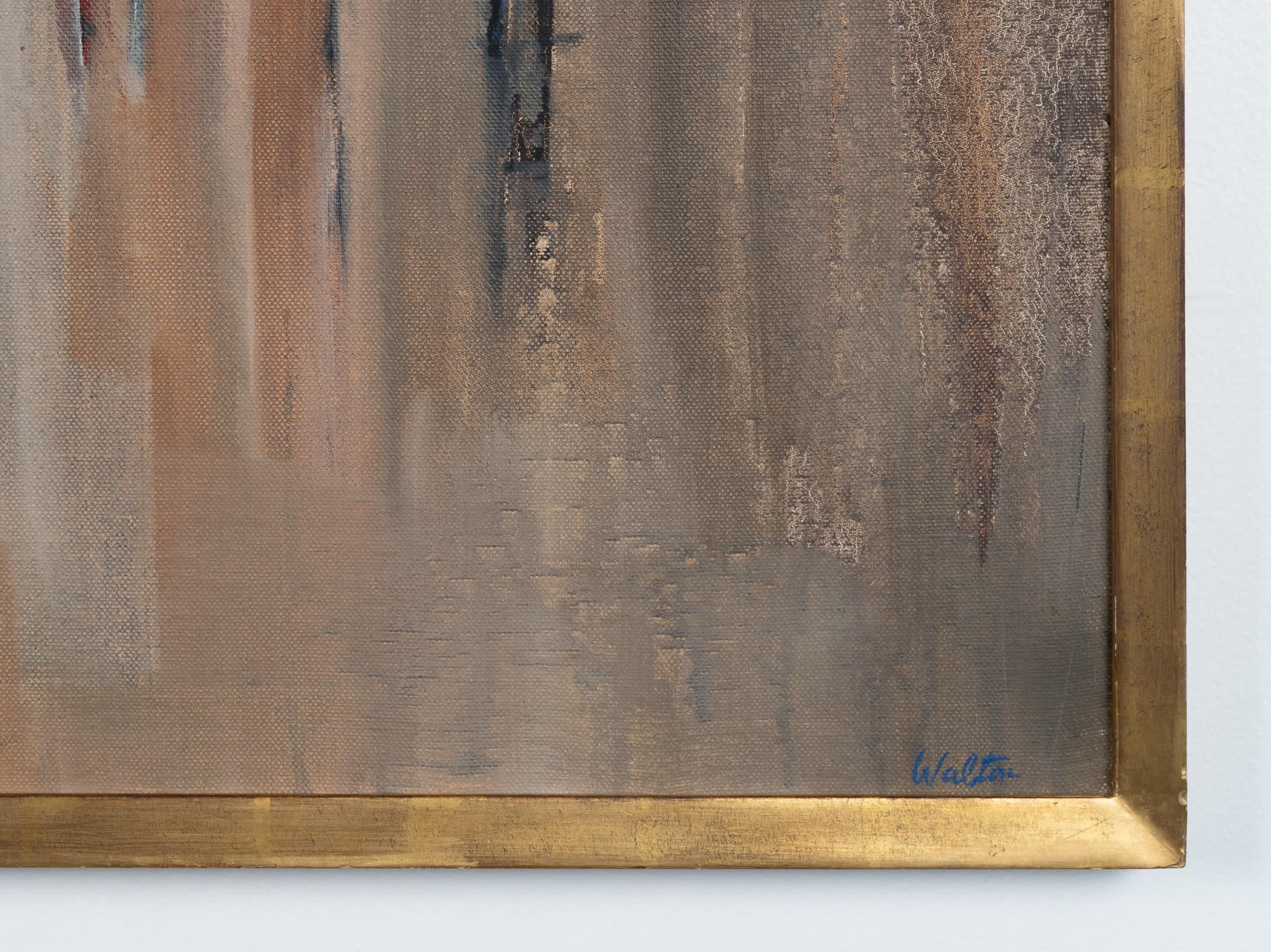Palazzo di Giustizia, 1961 - Abstract Painting Grigio di William Walton