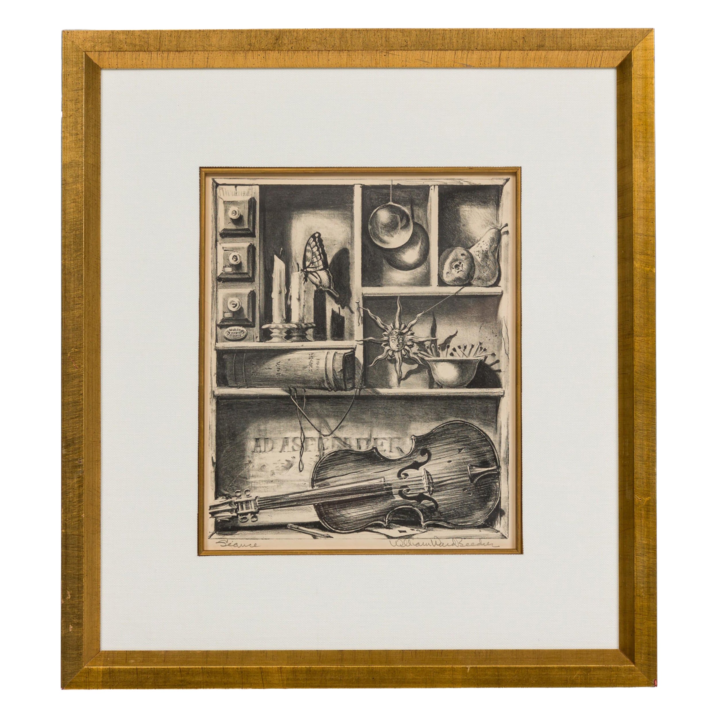 William Ward Beecher Lithograph Still Life, Titled: "Seance" For Sale