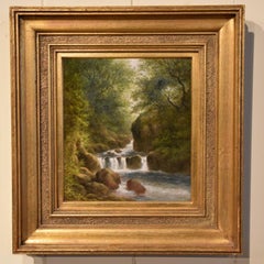 Oil Painting Pair by William Ward Gill "Falls at the Head of Loch Lomond"