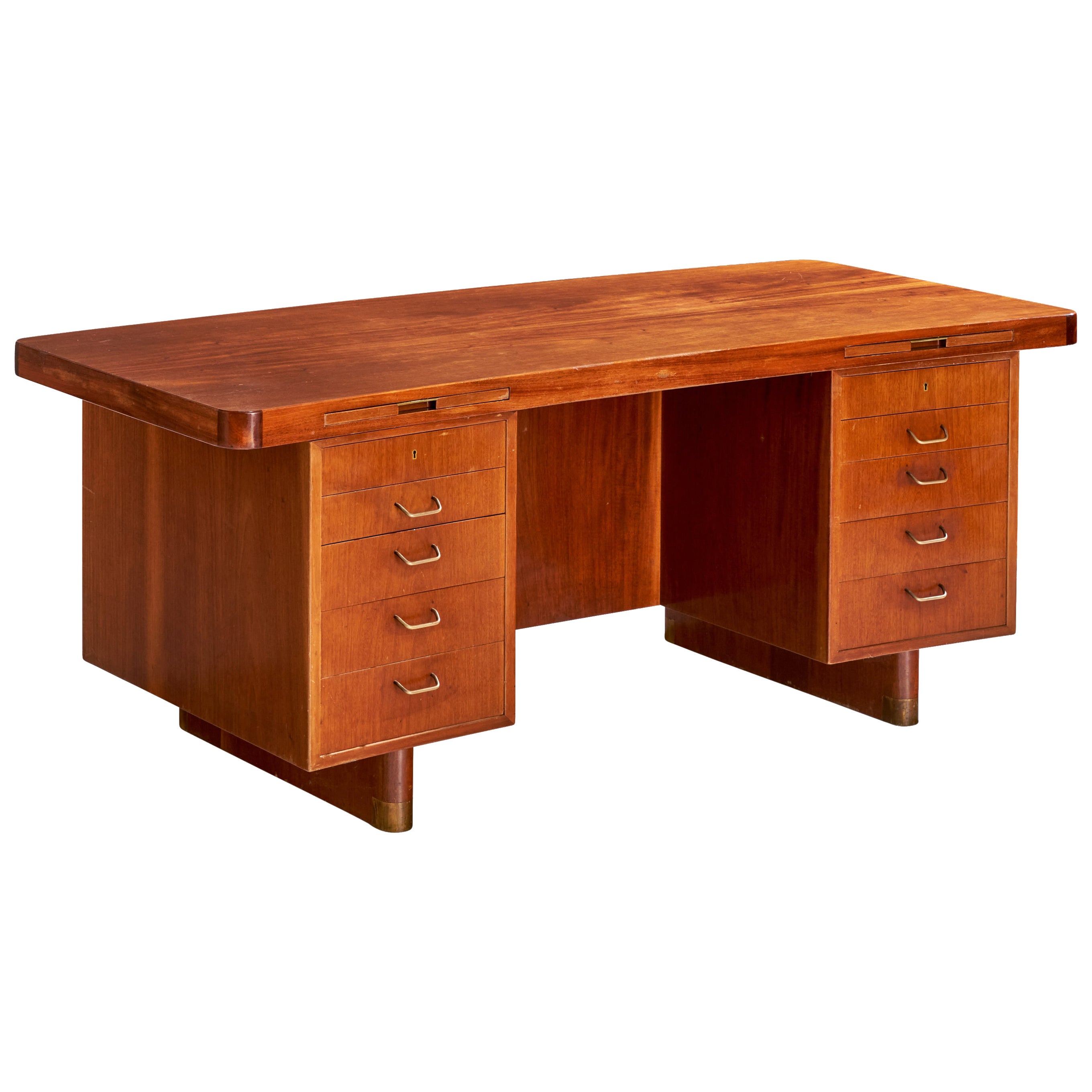 William Watting, Desk, Mahogany, Brass, Denmark, 1950s