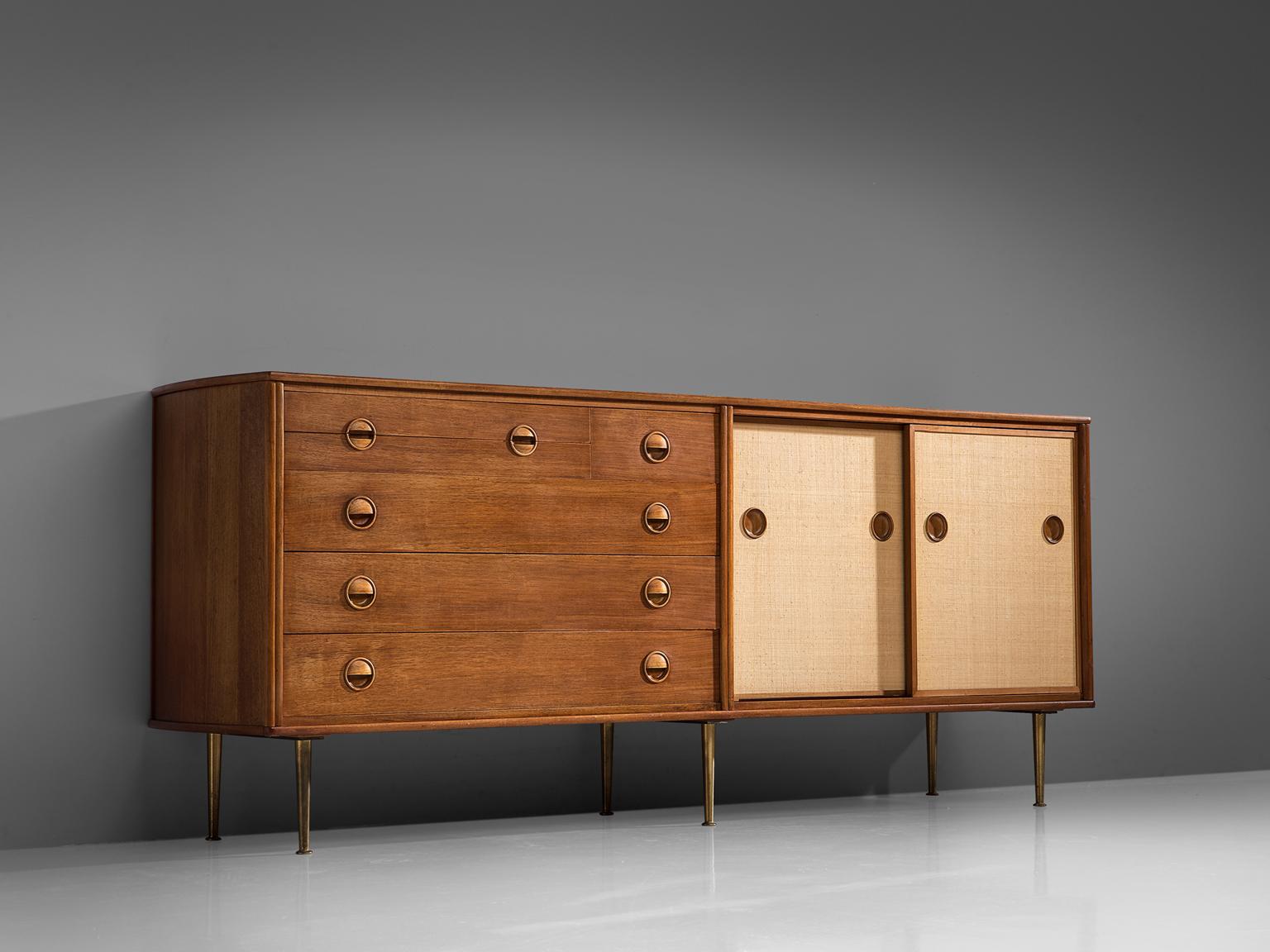 William Watting for Fristho Cabinet in Teak and Brass In Good Condition In Waalwijk, NL