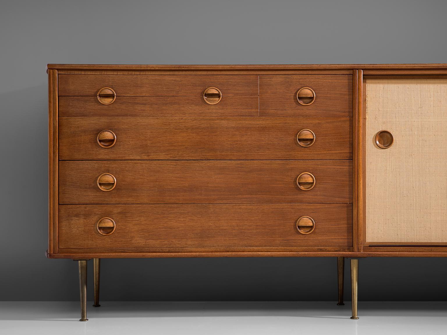 Mid-20th Century William Watting for Fristho Cabinet in Teak and Brass
