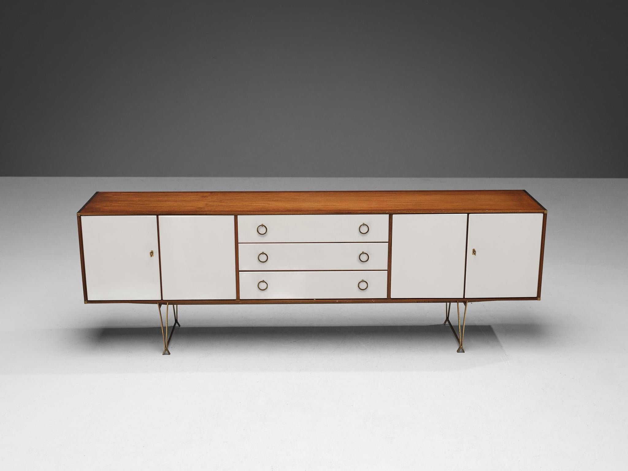 Dutch William Watting for Fristho Sideboard in Wood and Brass