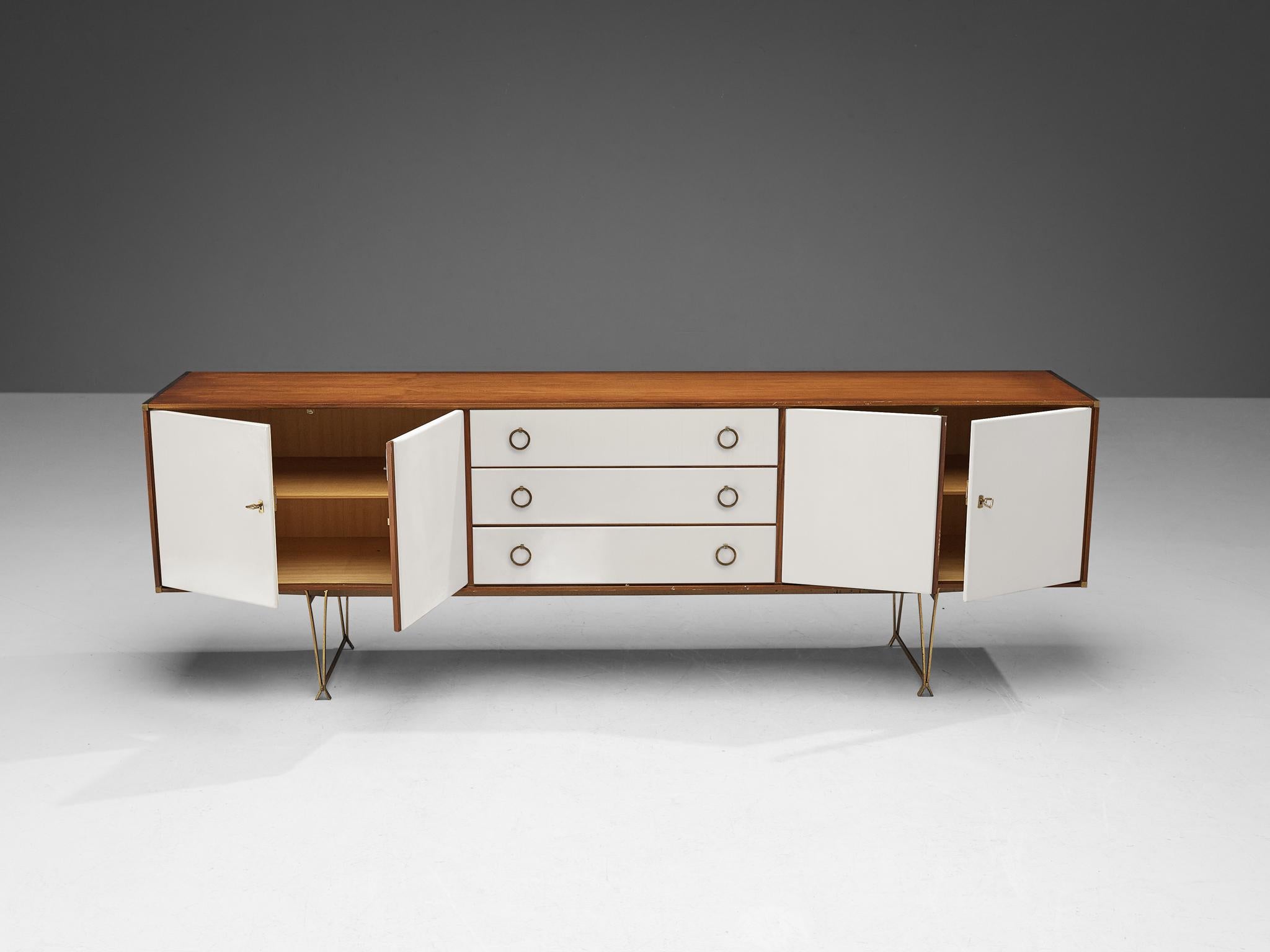Mid-20th Century William Watting for Fristho Sideboard in Wood and Brass
