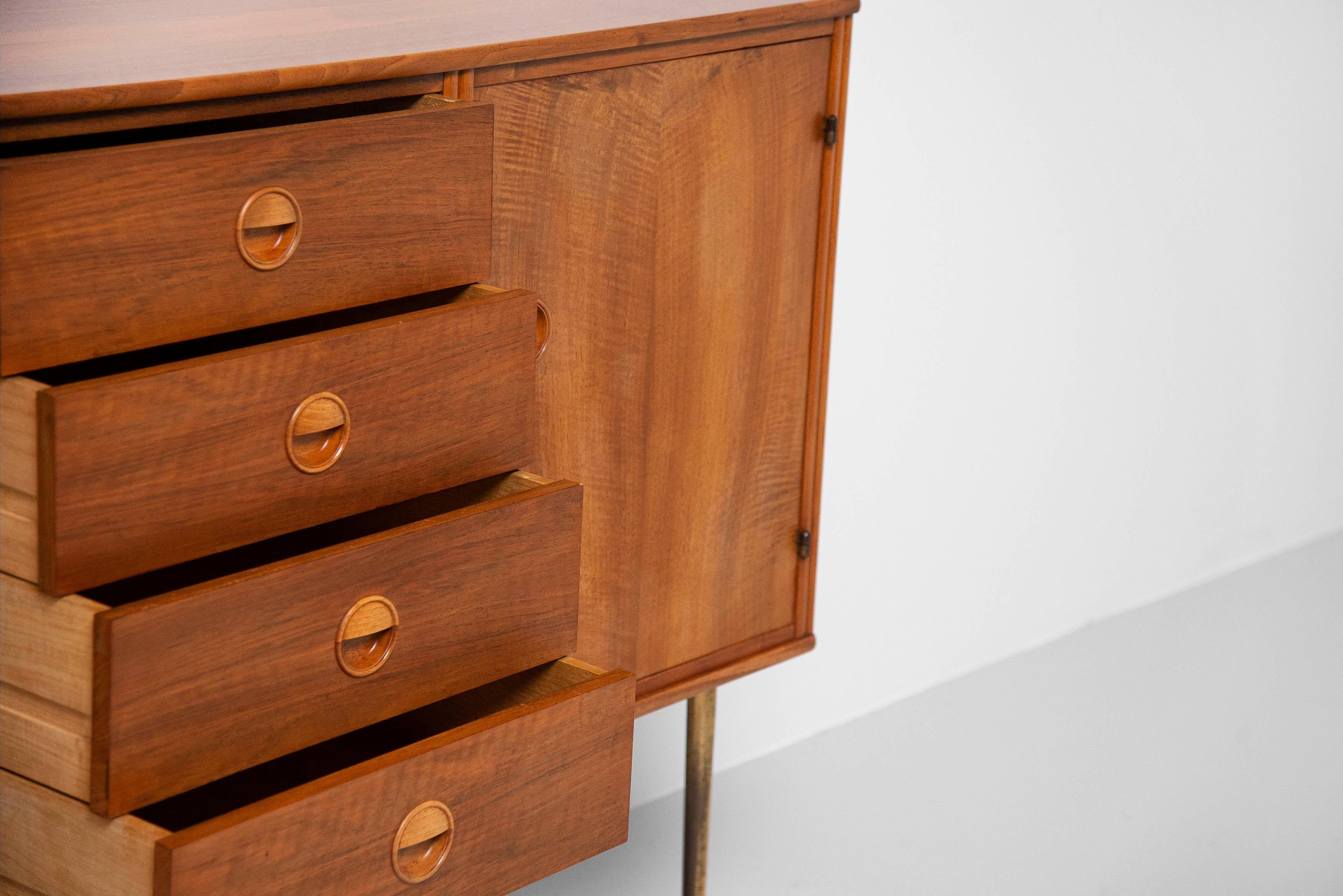 Dutch William Watting High Walnut Credenza Holland, 1956