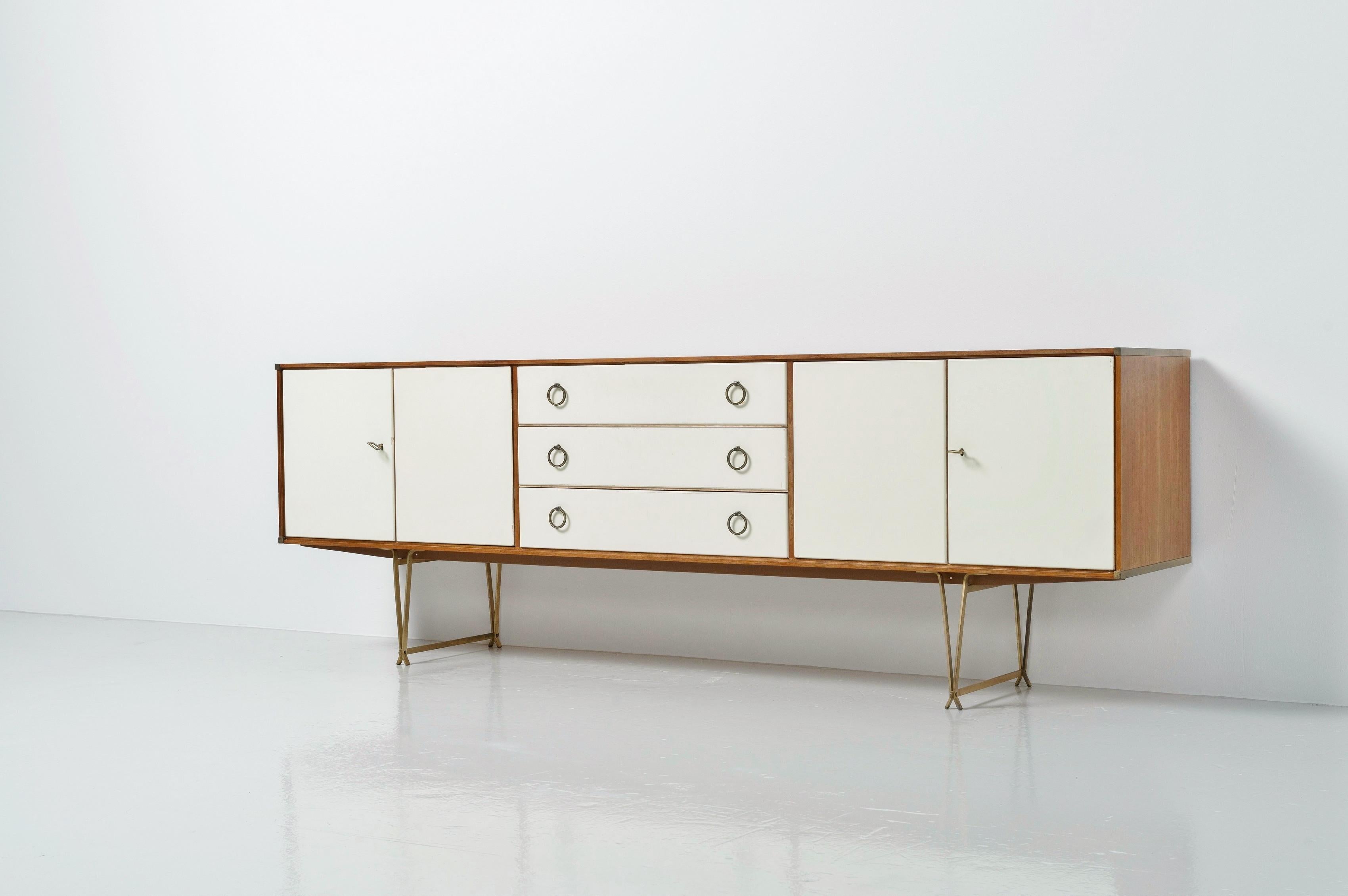 Cold-Painted William Watting Long Sideboard Fristho Franeker, 1954