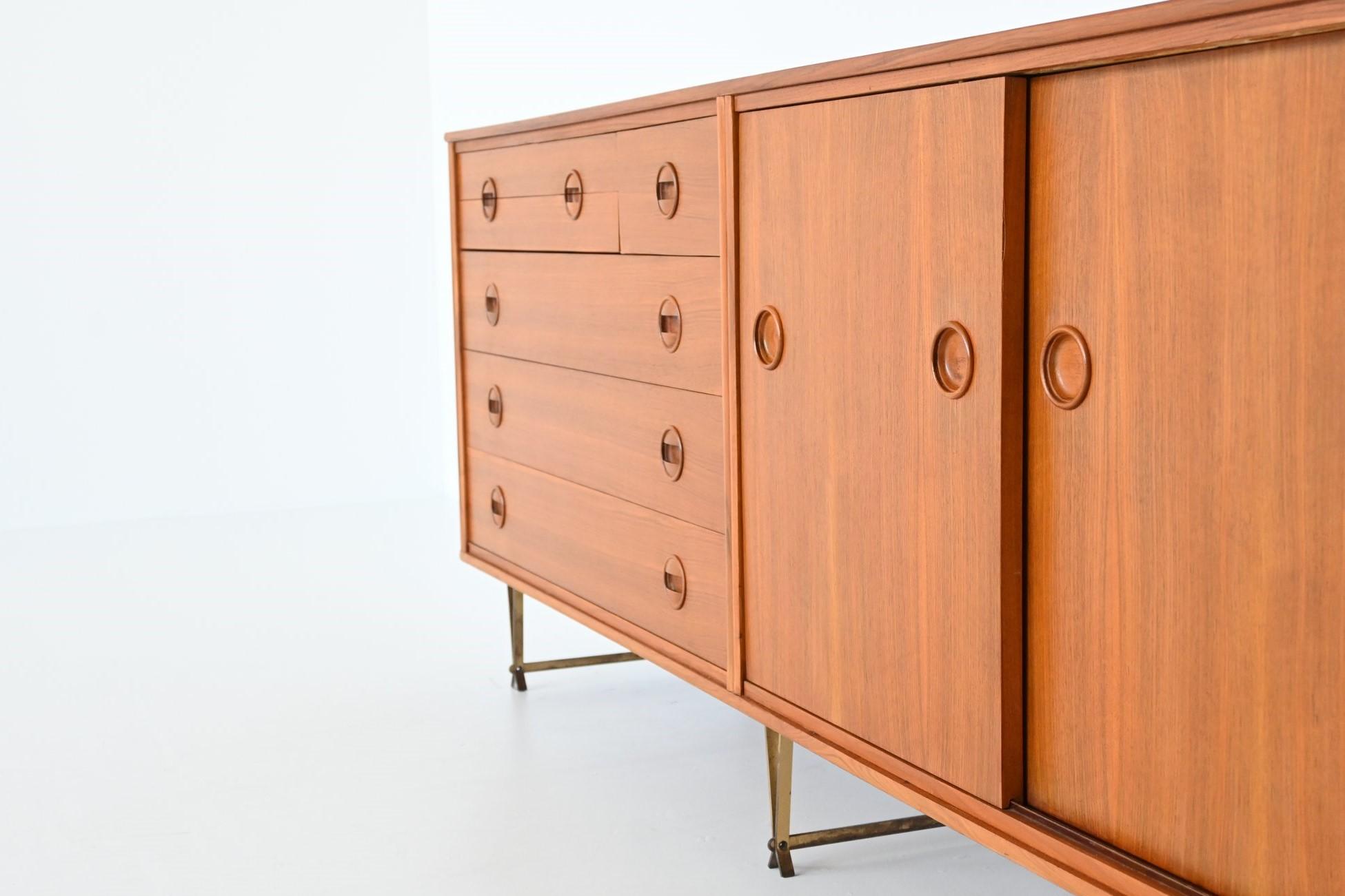 William Watting sideboard in walnut and brass Fristho The Netherlands 1954 For Sale 5