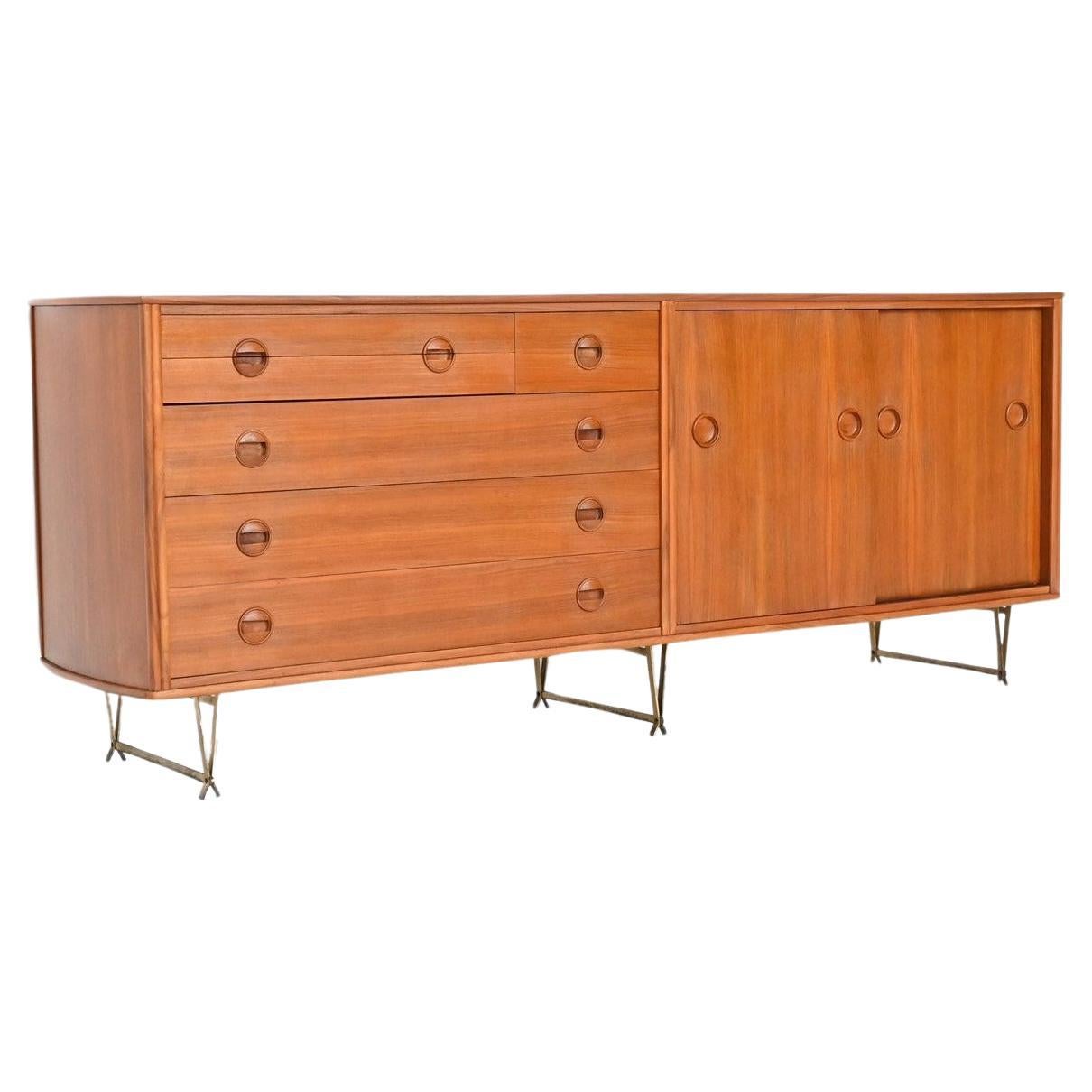 William Watting sideboard in walnut and brass Fristho The Netherlands 1954
