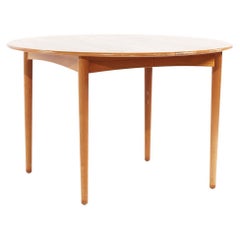 Retro William Watting Style MCM Danish Teak Expanding Dining Table with 2 Leaves