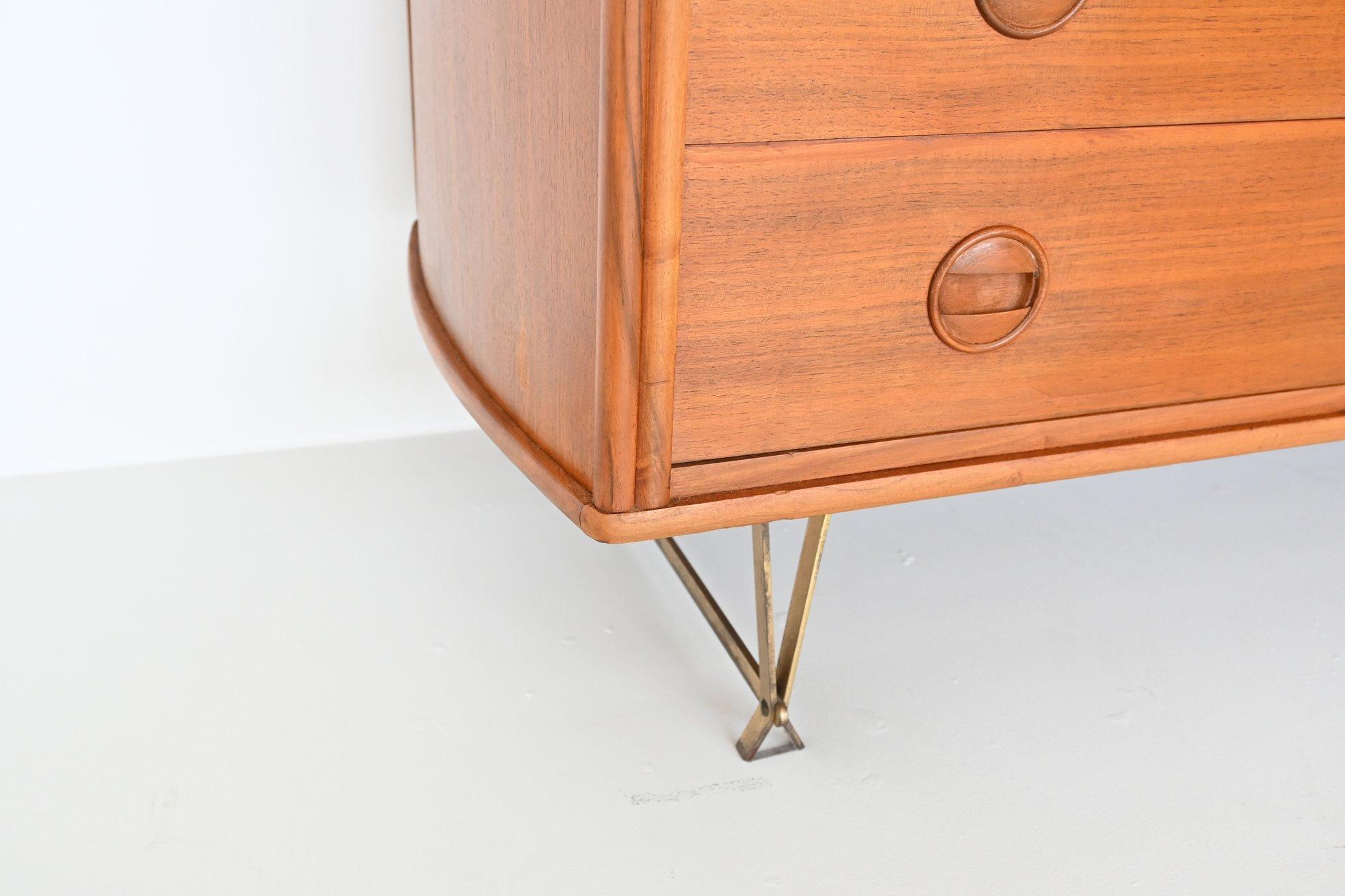 William Watting Walnut and Brass Sideboard Fristho, the Netherlands, 1954 8