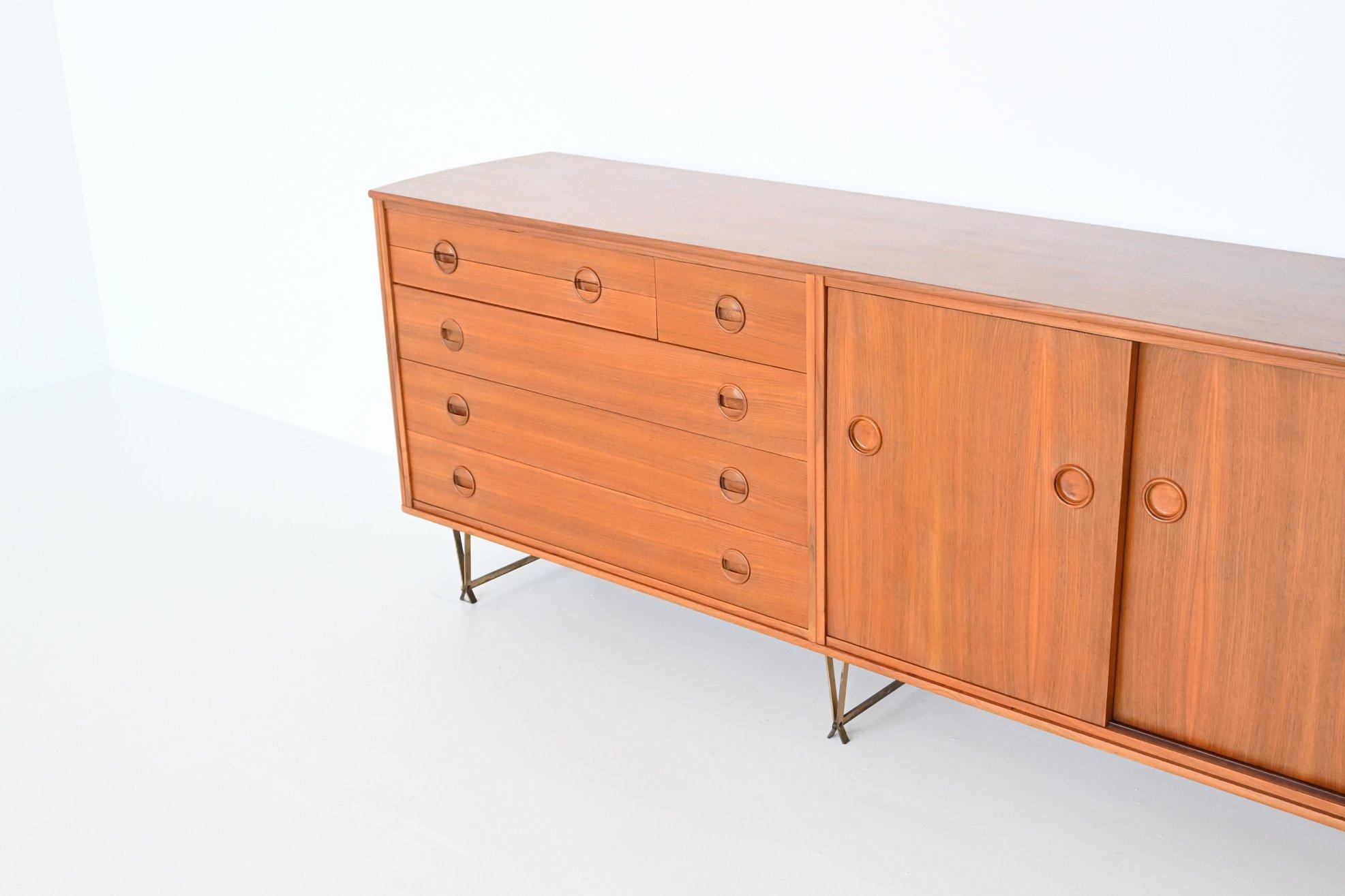 William Watting Walnut and Brass Sideboard Fristho, the Netherlands, 1954 1