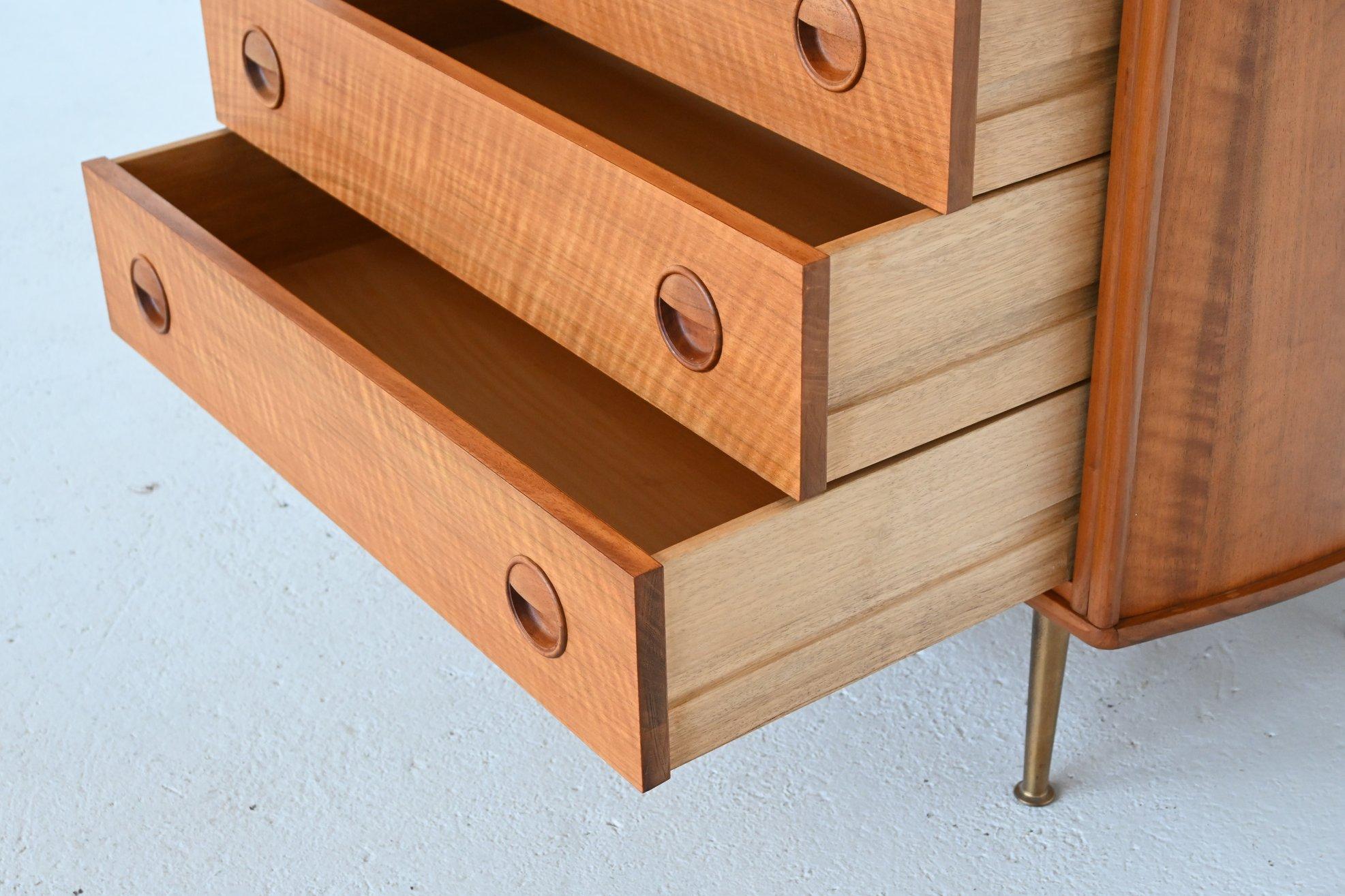 Dutch William Watting Walnut Chest of Drawers Fristho Franeker The Netherlands, 1960