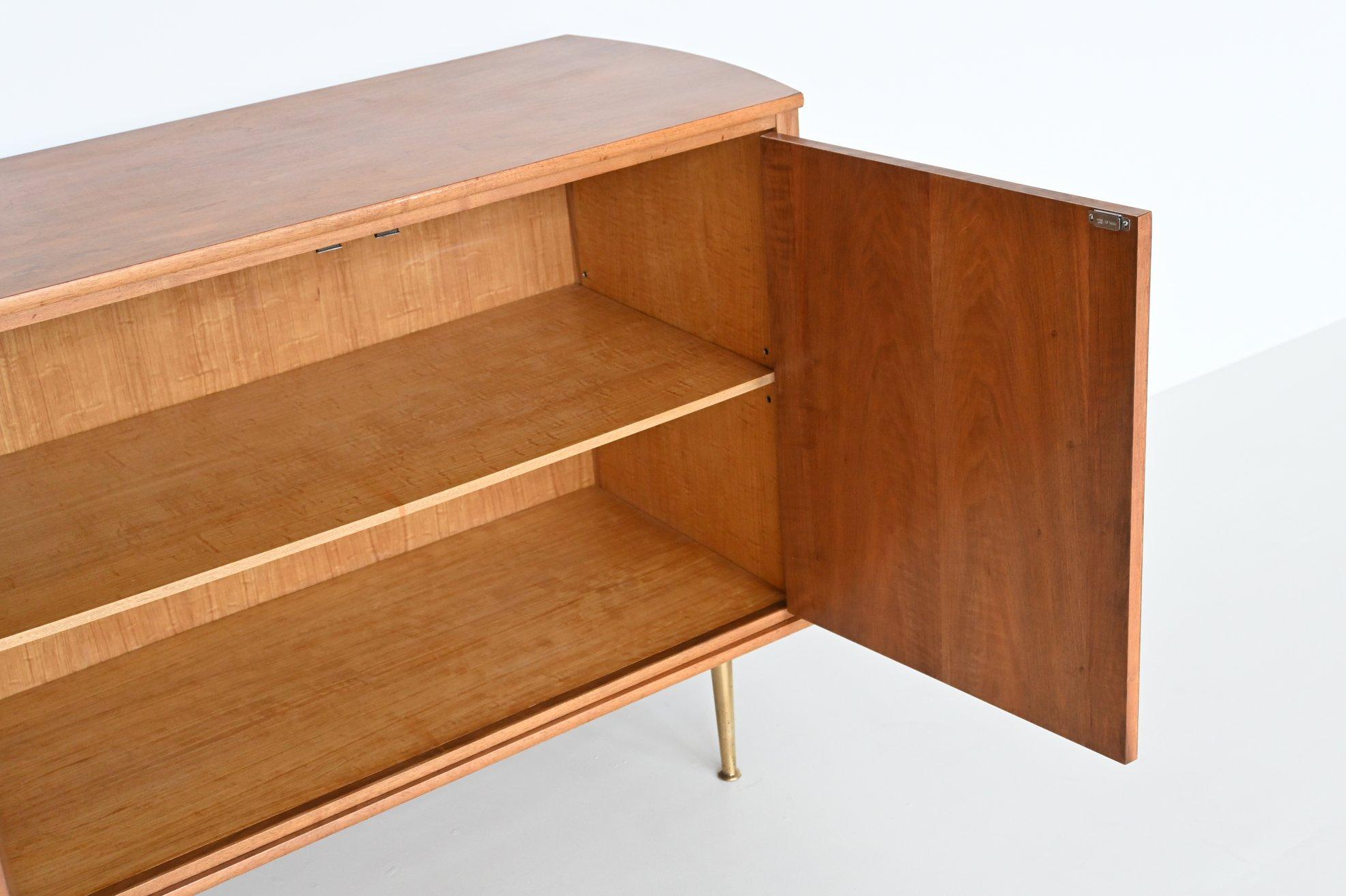 Dutch William Watting walnut wood cabinet Fristho Franeker The Netherlands 1960