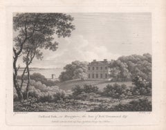 Cadland Park in Hampshire, 18th century English country house engraving, 1780