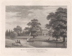 Englefield Green, Surrey, 18th century English country house engraving, 1784