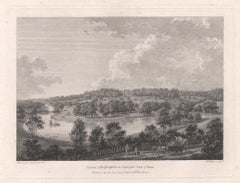Luton in Bedfordshire, 18th century English country house engraving, 1785