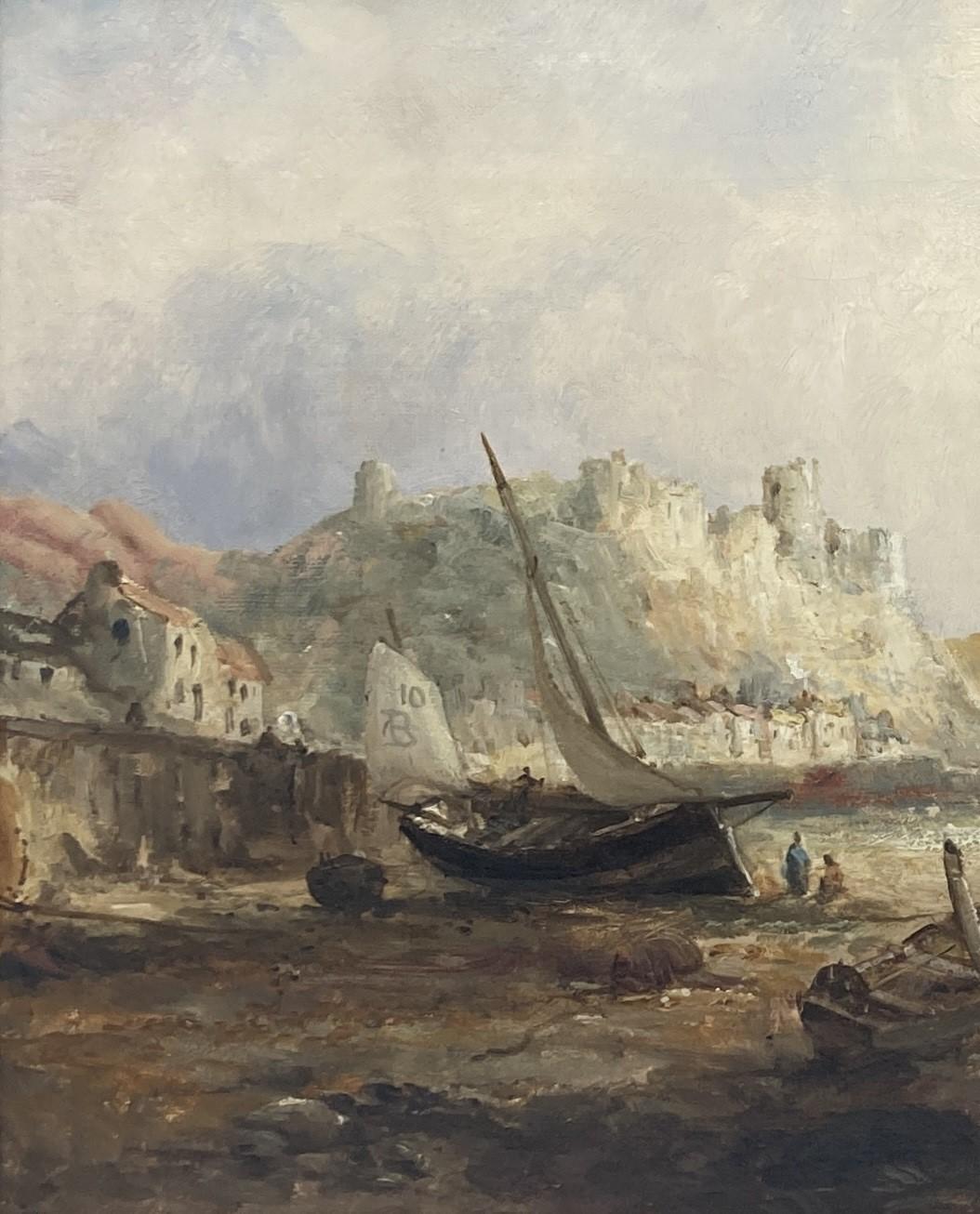 Hastings Castle oil painting seascape  19th century,  William Webb 1