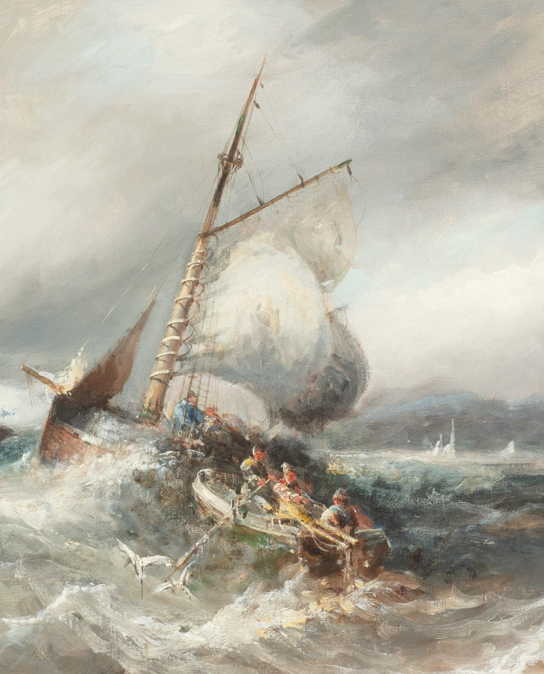 Barcos En Tormenta Frente A Un Puerto, Isla De Man Siglo XIX

de William Edward WEBB (1862-1903) similar a 34.000 $.

Gran vista del siglo XIX de barcos en una tormenta en un puerto cerca de la Isla de Man, �óleo sobre lienzo de William Edward Webb.