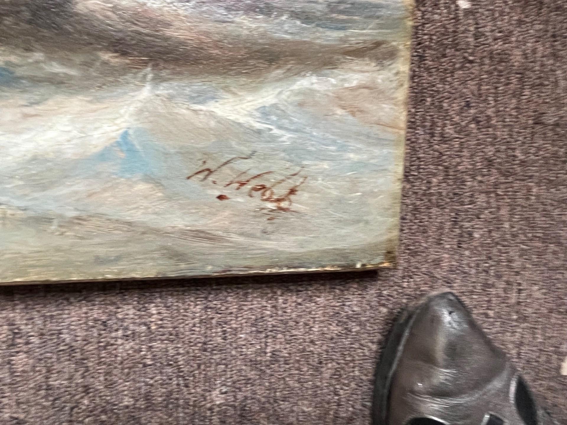 Pittura ad olio di Marin del XIX secolo vittoriana Navigazione al largo della costa con mare in tempesta in vendita 2
