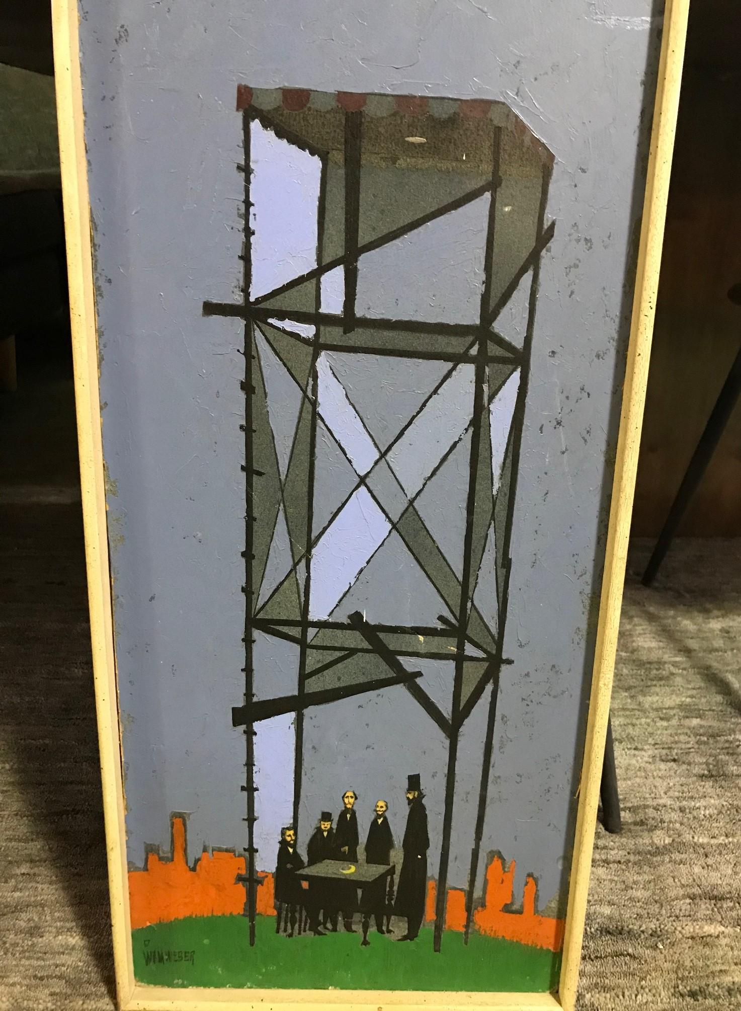 A whimsical original oil painting by American artist William Webber titled 