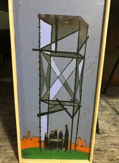 William Webber Signed Original Midcentury Oil Painting "Camera Obscura", 1950s