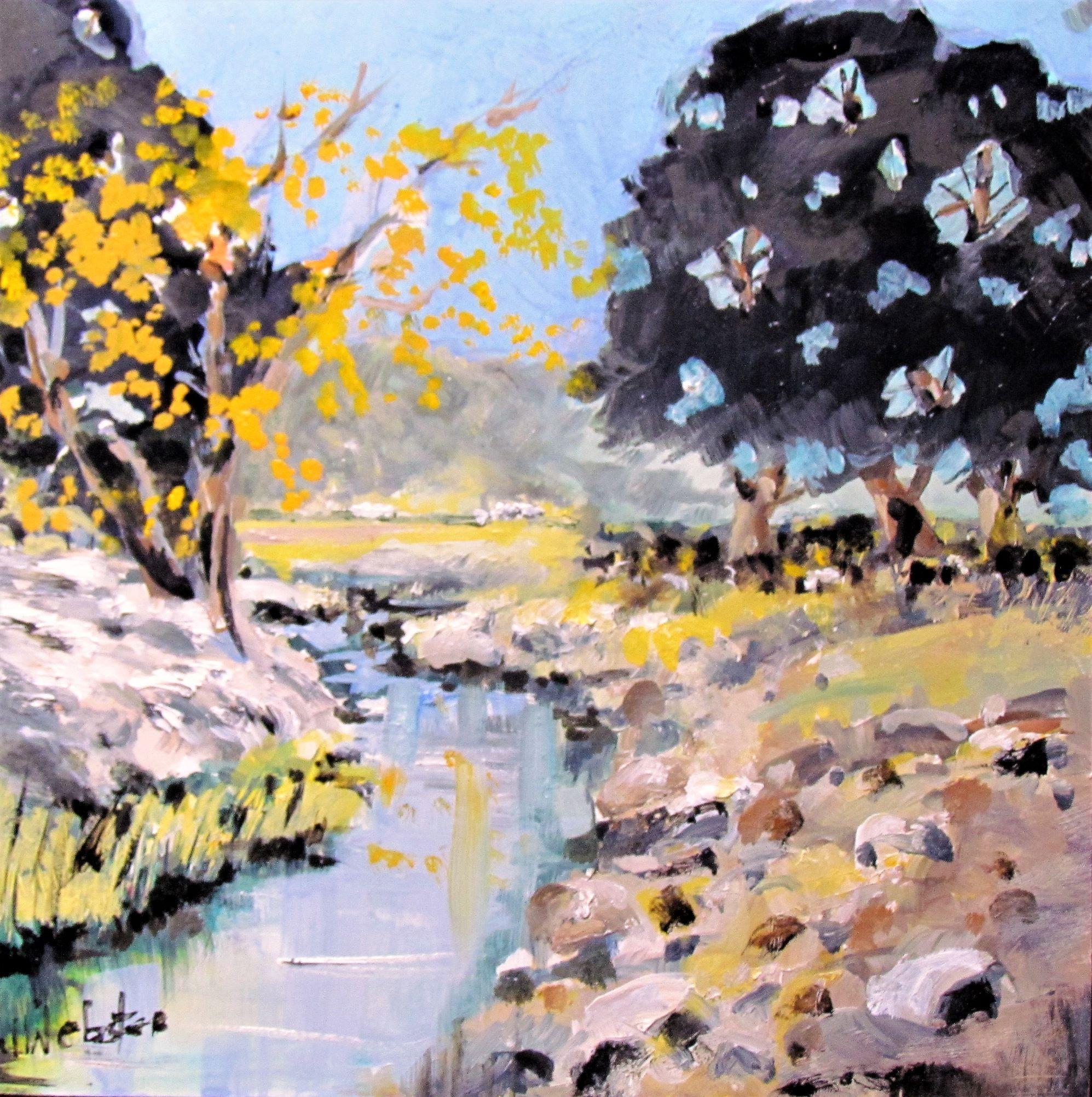 William Webster Landscape Painting - A California Creek, Painting, Oil on Wood Panel