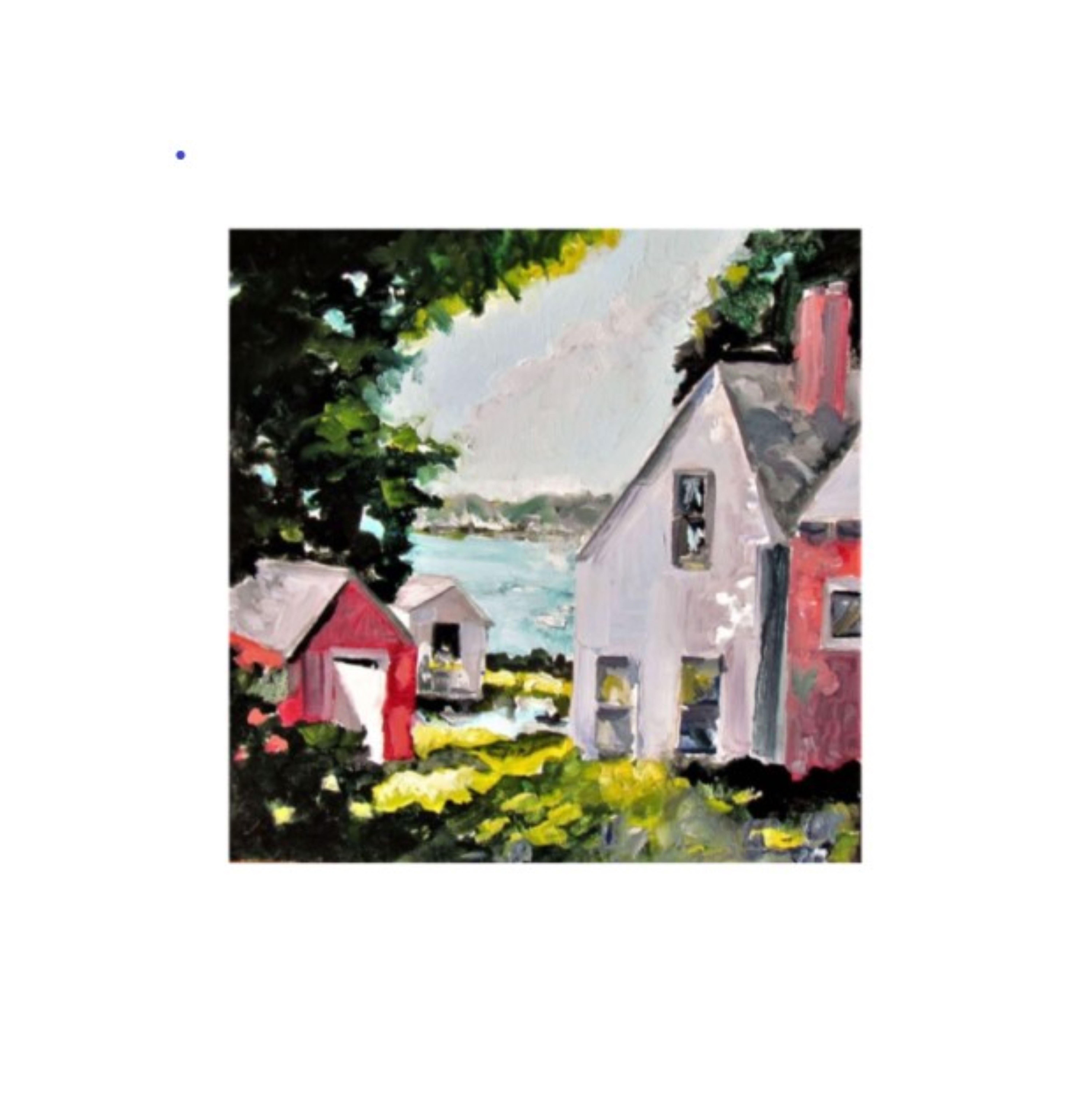Landscape Painting di William Webster - Crystal Cove, Pittura, Olio su pannello di Wood