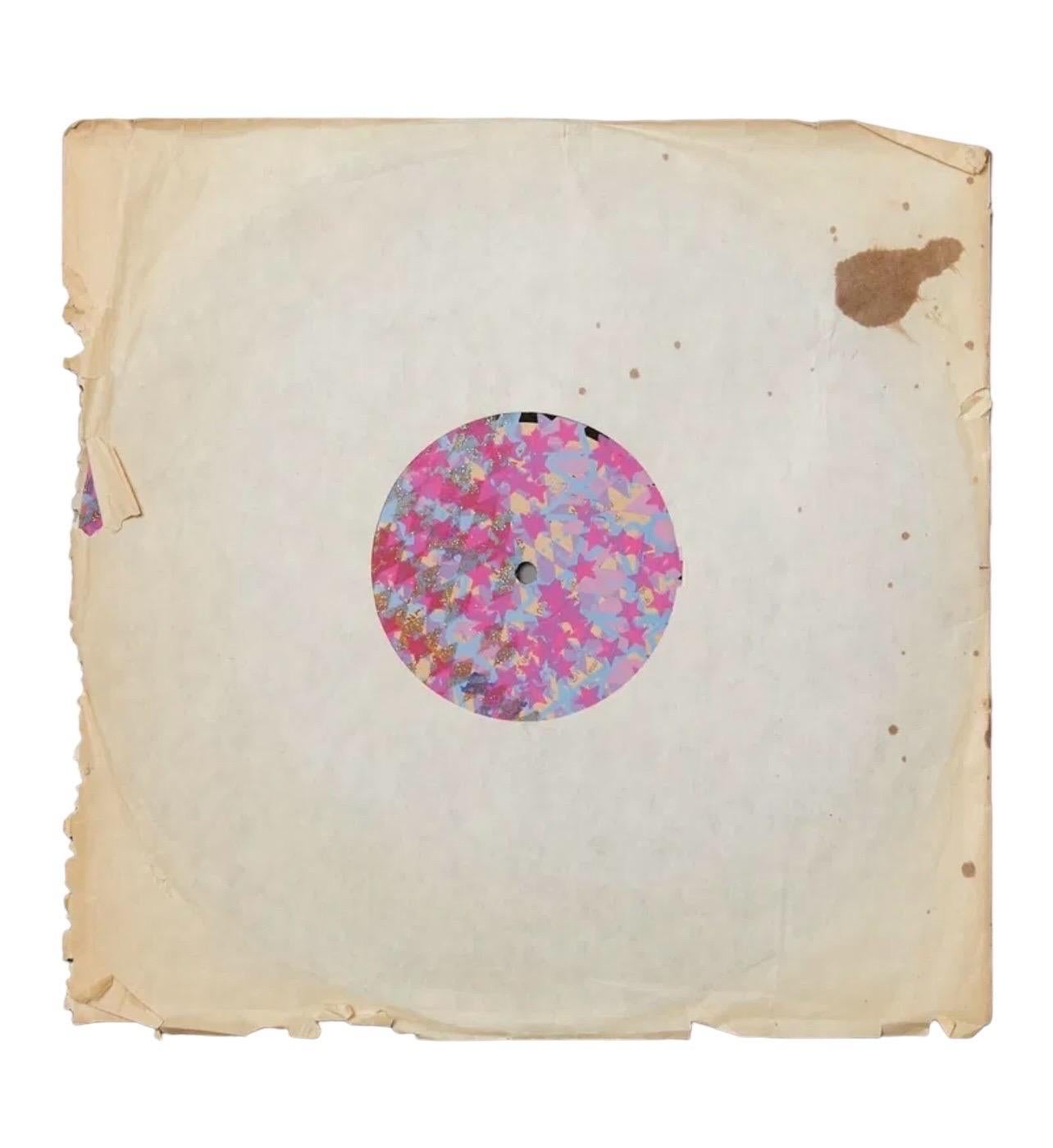 Pittura astratta Pop Art a tecnica mista su disco in vinile LP Scultura da parete Weege in vendita 4