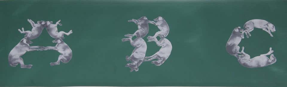 1993 William Wegman 'A, B, C...Z' Pop Art Green usa Serigraph Pop Art