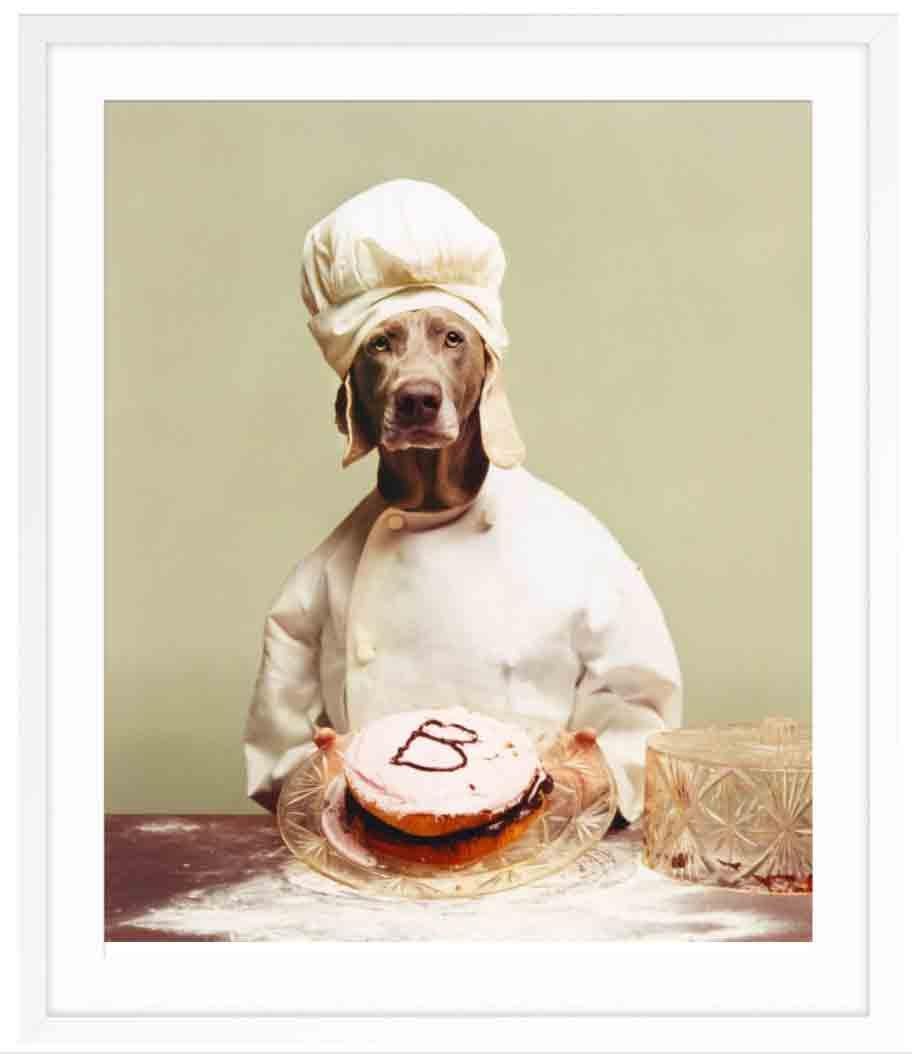 B is for Baker - Beige Animal Print by William Wegman