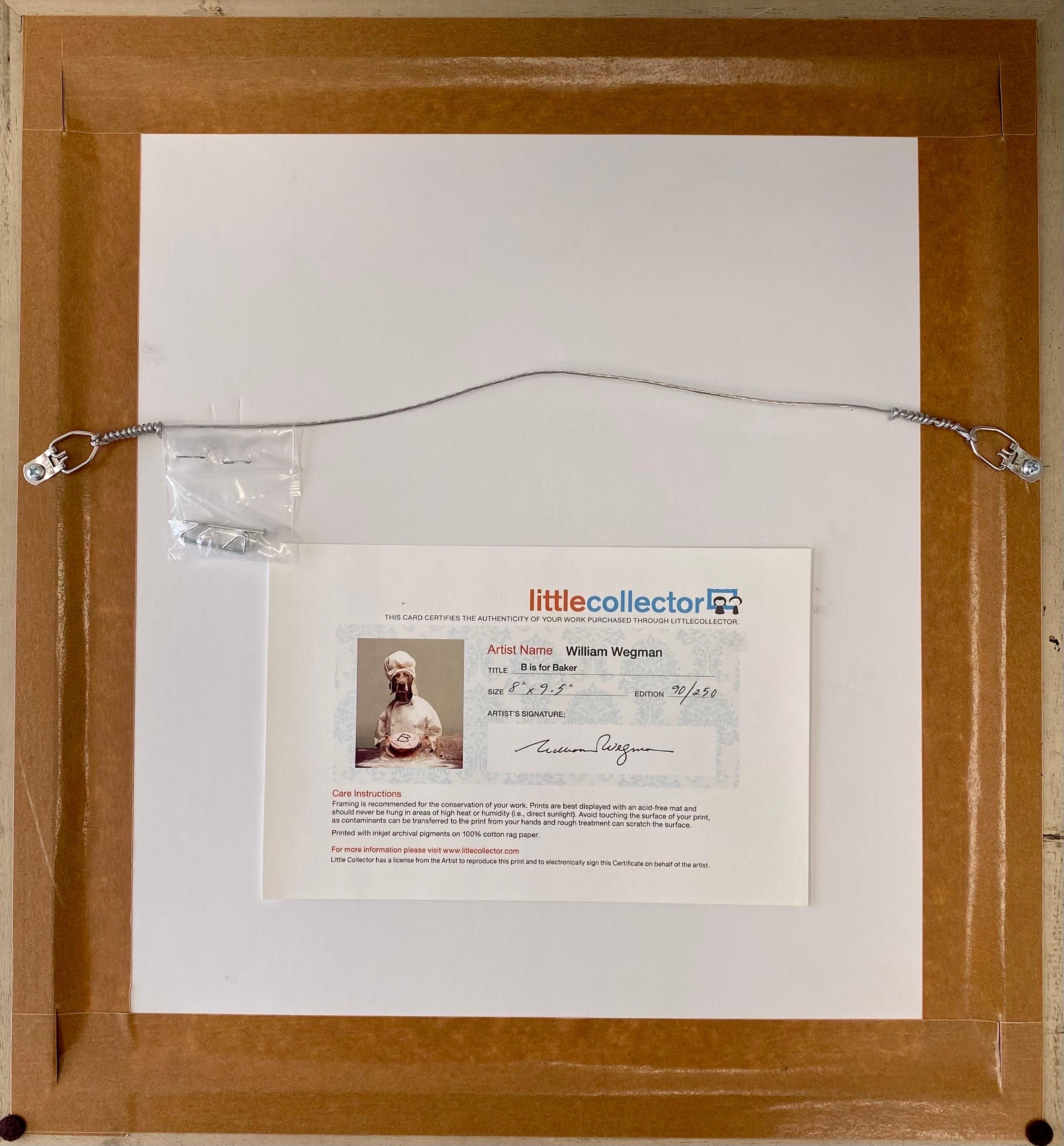 William Wegman B is for Baker Limited Edition Photograph, COA, Signed & Numbered 3